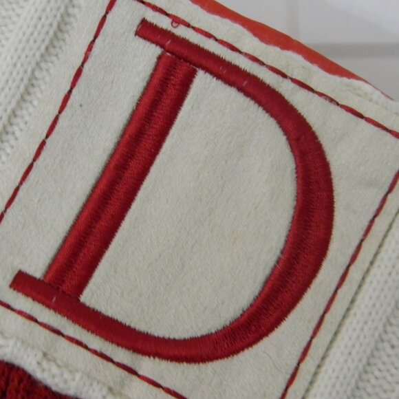 Christmas stocking red cable knit "D" monogram Kohl's 18" - Picture 3 of 4